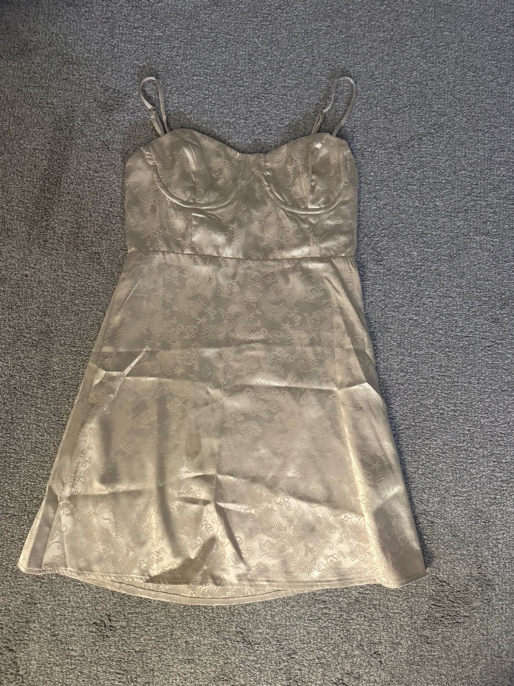 Princess Polly Champagne Satin Mini Dress - Picture 3 of 4